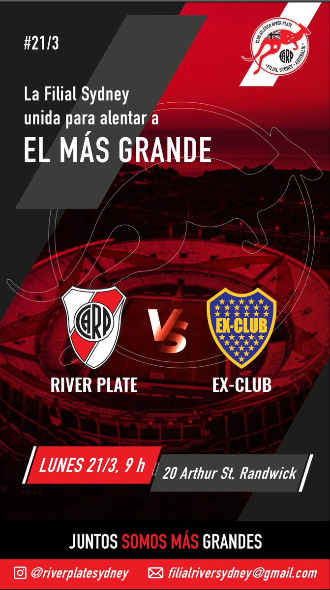 River Plate sydney !!! El lunes cueste lo que cueste!! Más unidos que nunca !!