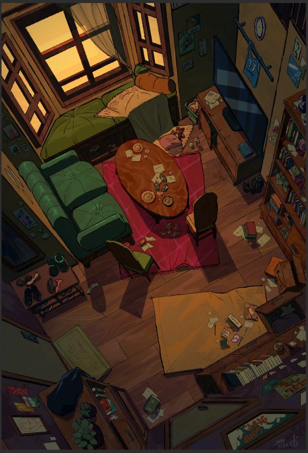 meetimeeti's tweet photo. hi i’m meeti!! i’m a 17 year old, trans, desi-american bg and concept artist!! i love playing with colors and lighting 💕 i occasionally post interview threads of artists in the industry and create my own tutorials :>!! i’m currently working on my art school portfolio!! https://t.co/n2khXtD7nY