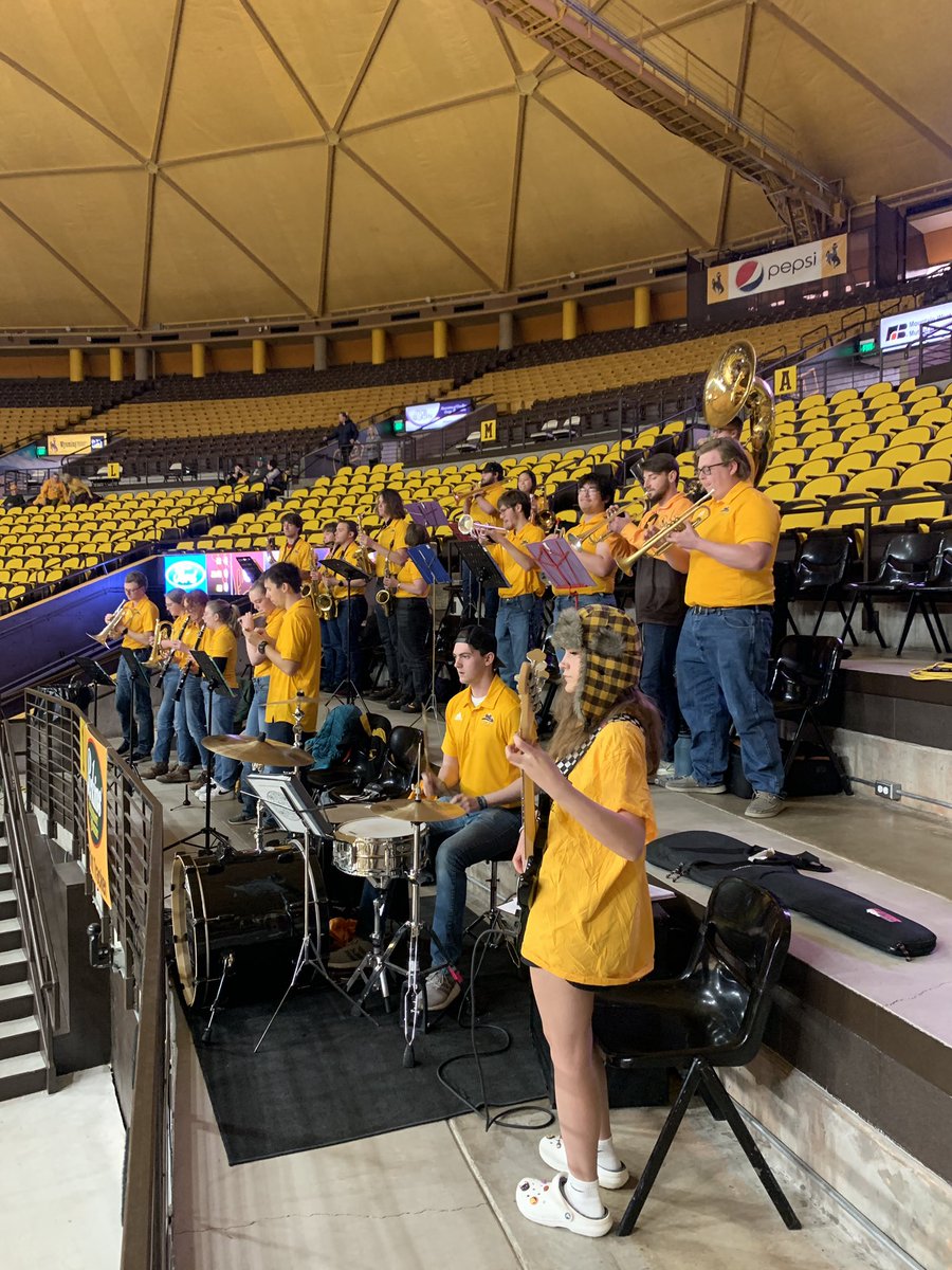 Western Thunder MB (@uw_wtmb) on Twitter photo We’re back in the AA for the <a href="/wyo_wbb/">Wyoming Cowgirl Basketball</a> ! Can’t give this group of students enough credit for their dedication over the last two weeks. It’s been an awesome but exhausting travel schedule. #springbreakband #MarchMadness #gopokes We’re back in the AA for the <a href="/wyo_wbb/">Wyoming Cowgirl Basketball</a> ! Can’t give this group of students enough credit for their dedication over the last two weeks. It’s been an awesome but exhausting travel schedule. #springbreakband #MarchMadness #gopokes