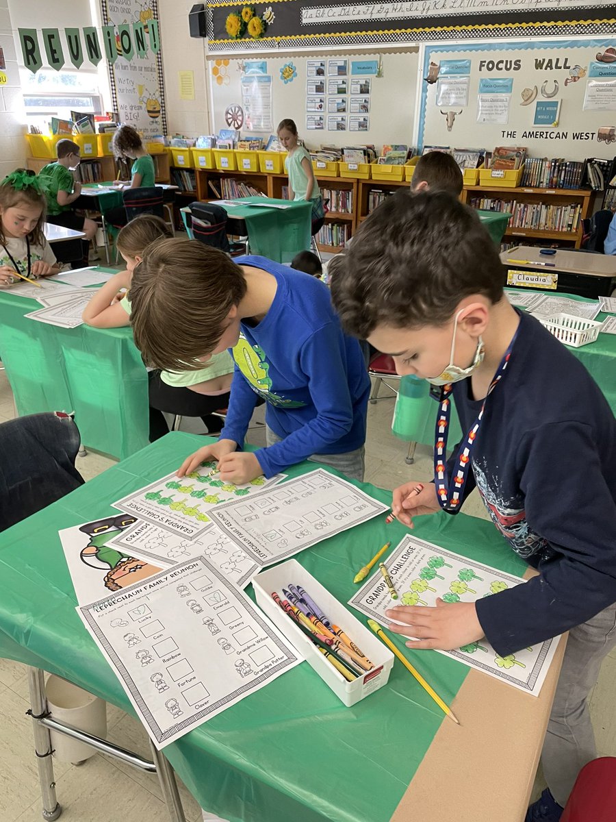 A fun way to celebrate St. Patrick’s Day AND review math skills… a Leprechaun Family Reunion! <a href="/ChardonSchools/">Chardon Schools</a> #laf
