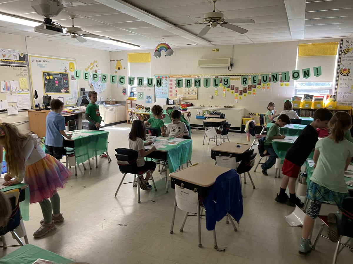 laferguson3's tweet photo. A fun way to celebrate St. Patrick’s Day AND review math skills… a Leprechaun Family Reunion! @ChardonSchools #laf https://t.co/TeCCGwkQfo