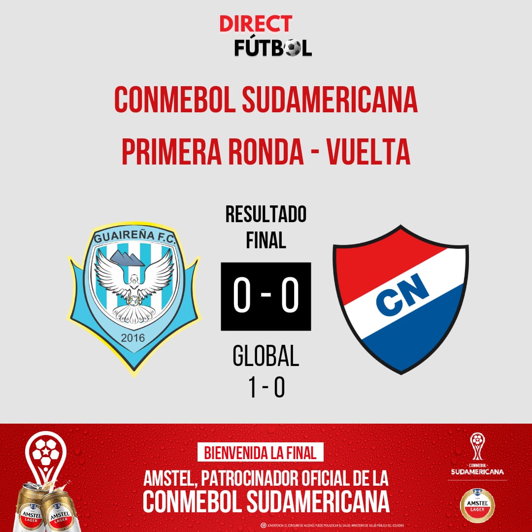 directfutbolec's tweet photo. Así quedaron los resultados de hoy, por la vuelta de la #CopaSudamericana:

✅#LaGuaira 3 🆚 #HermanosColmenares 0

✅#Guaireña 0 🆚 #Nacional 0

#AmstelEcuador 🍺 https://t.co/L9B98ZpSOP