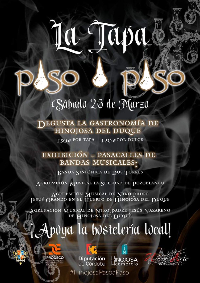 Am_lasoledad's tweet photo. 🗓️ El próximo sábado 26 de marzo participaremos este atractivo evento promovido por el @AytoHinojosa. Una jornada gastronómica y cofrade, en la que estaremos junto a varias formaciones de nuestra comarca de Los Pedroches.

#Soledad https://t.co/qpz4TQrEBh