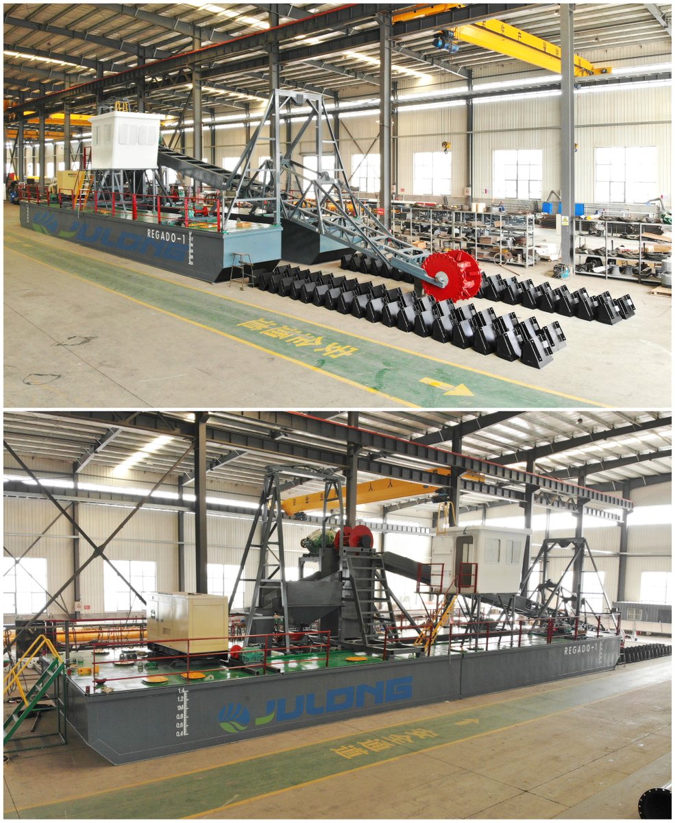 A new bucket chain dredger is being assembled. The machinery have great ability to adapt to different environments. #dredger #sanddredger #dredging #desilting #rivercleaning #project