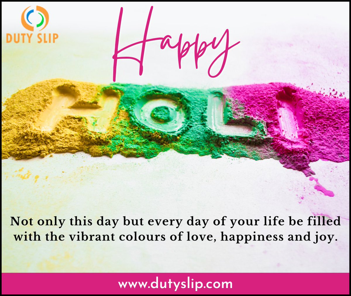 DutySlip's tweet photo. Dutyslip wishes u all a very happy and colorful Holi!!

#dutyslip #carrentals #business #carbusiness #software #holi #festival #festivalsofindia #colors #celebrations #happy #wishes #love #happyholi #cheerful #sweets #bhang #gujiya #festivalofcolors #colours #gulaal #staysafe https://t.co/r4nY7FmmRH