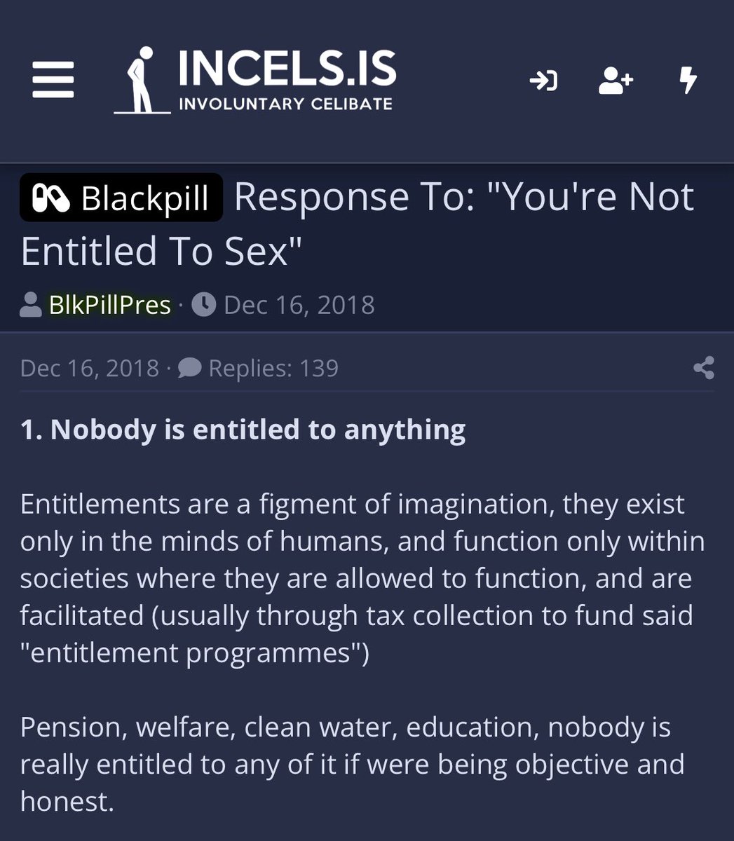 EXPELincels's tweet photo. Response to “You’re Not Entitled to Sex”

TL;DR they want to be violent to women. #EXPELincels https://t.co/xSwX47h4gP