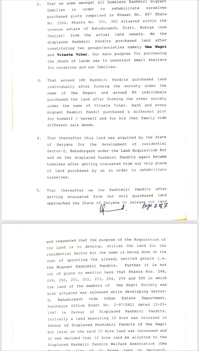 anishwali's tweet photo. @HonaDhar @BJP4JnK @BJP4India @narendramodi @PMOIndia @AmitShahOffice @HMOIndia Almost 30 years and still waiting, inspite of several representations to Central and Haryana State Govt’s to get our piece of land in Bahadurgarh which we had paid for. #VitastaVihar https://t.co/rGHS5vBsxd