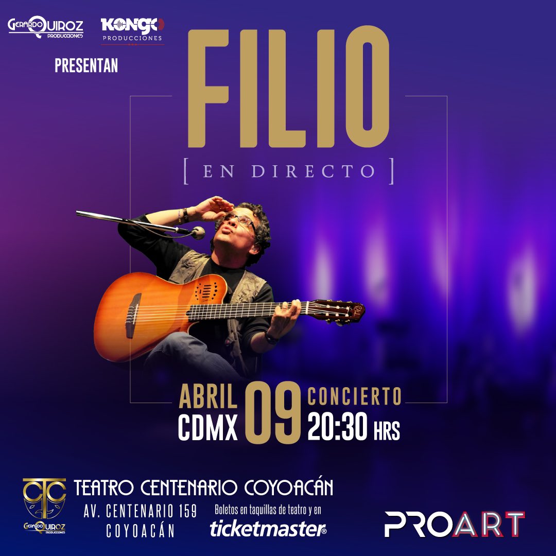 SandymoonDCS's tweet image. @gerryquiroz presenta a
@alejandrofiliomusic en @tcentenarioof 9 abril 20.30 hrs. Boletos en 👇  
bit.ly/3N4sXrw
una noche llena de trova que despertará tus emociones  #sandymoon #filio #teatro #Centenario #concierto #cdmx #rt