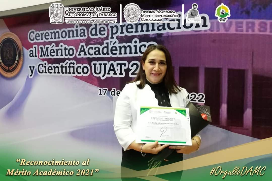 DamcUjatMx's tweet photo. 🎉🎈Muchas Felicidades a la Mtra. Alejandra Rosaldo Rocha, por recibir el Reconocimiento al Mérito Académico.
#OrgulloDAMC https://t.co/MXVcIMj1q3