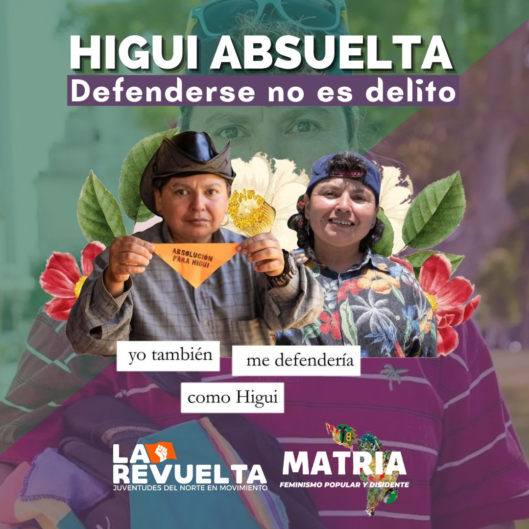 matria_sde's tweet photo. ¡ABSOLVIERON A HIGUI!

✊🏽🎉📢¡Luego de tres días de juicio la Sala C de los tribunales de San Martín finalmente absolvieron a #Higui!

ℹ️ Había sido procesada por el uso de la legítima defensa al impedir una violación correctiva en 2016.

¡Defenderse no es delito! https://t.co/fHgh0ZRcLJ