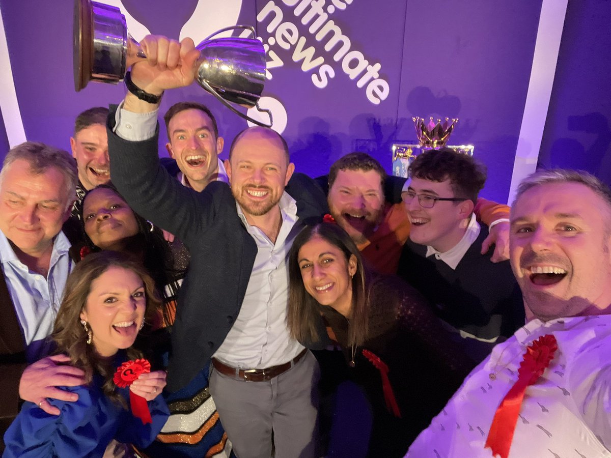 danielrGMB's tweet photo. We won! #UltimateNewsQuiz winners for the third year in a row. What a team! 🏆 https://t.co/94MTUs7lNh