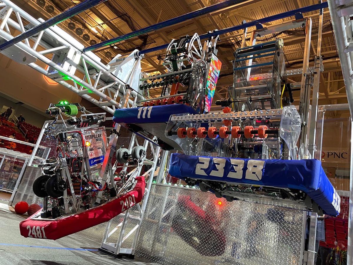 WildStang 111 (@111wildstang) on Twitter photo Triple traversal with <a href="/FIRST2338/">Gear it Forward 2338</a> & <a href="/FRCteam2481/">The Roboteers</a> during the last practice match! #wsrp #WildStang #frc111 #PlusOneRobotics #frc112 #omgrobots #friendswithrobots #d214 Triple traversal with <a href="/FIRST2338/">Gear it Forward 2338</a> & <a href="/FRCteam2481/">The Roboteers</a> during the last practice match! #wsrp #WildStang #frc111 #PlusOneRobotics #frc112 #omgrobots #friendswithrobots #d214