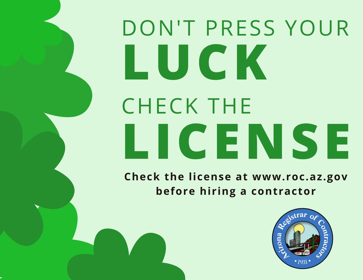 AZ_ROC's tweet photo. Don't press your luck. Check the license!
#Tip #ChecktheLicense #TipThursday #StPatricksDay https://t.co/JxRFqANmYG