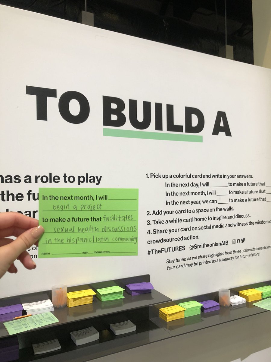 FridadeLunaM's tweet photo. Today at the @SmithsonianAIB  🚀 ✨ 
“In the next month, I will begin a project to make a future that facilitates sexual health discussions in the Hispanic/ Latin community” 🦋 #SiSePuede 
#thefutures #comingsoon 
@Sex_Science https://t.co/0IbXpnrJPi