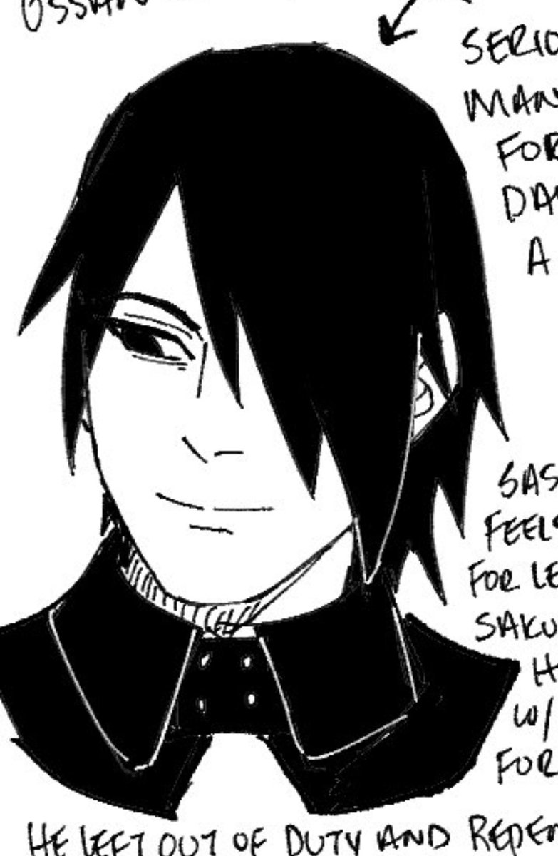 ok but like, I drew this Sasuke (left) and like a few hours later, manga spoilers come out and there's this panel of Sasuke