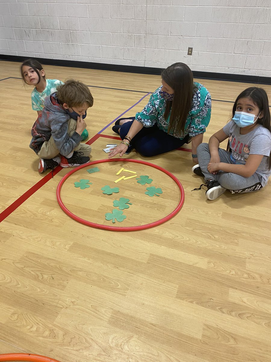 Crestview_PE's tweet photo. You can’t celebrate St Patrick’s Day in elementary school with a Leprechaun Treasure Hunt!! Thanks @ChildressJenna  for participating today! Our kinders worked hard showing off their math skills during class today! @Crestview_HCPS @HCPS_HPE #crosscurriculum #PEpower https://t.co/LBab4SIjlP