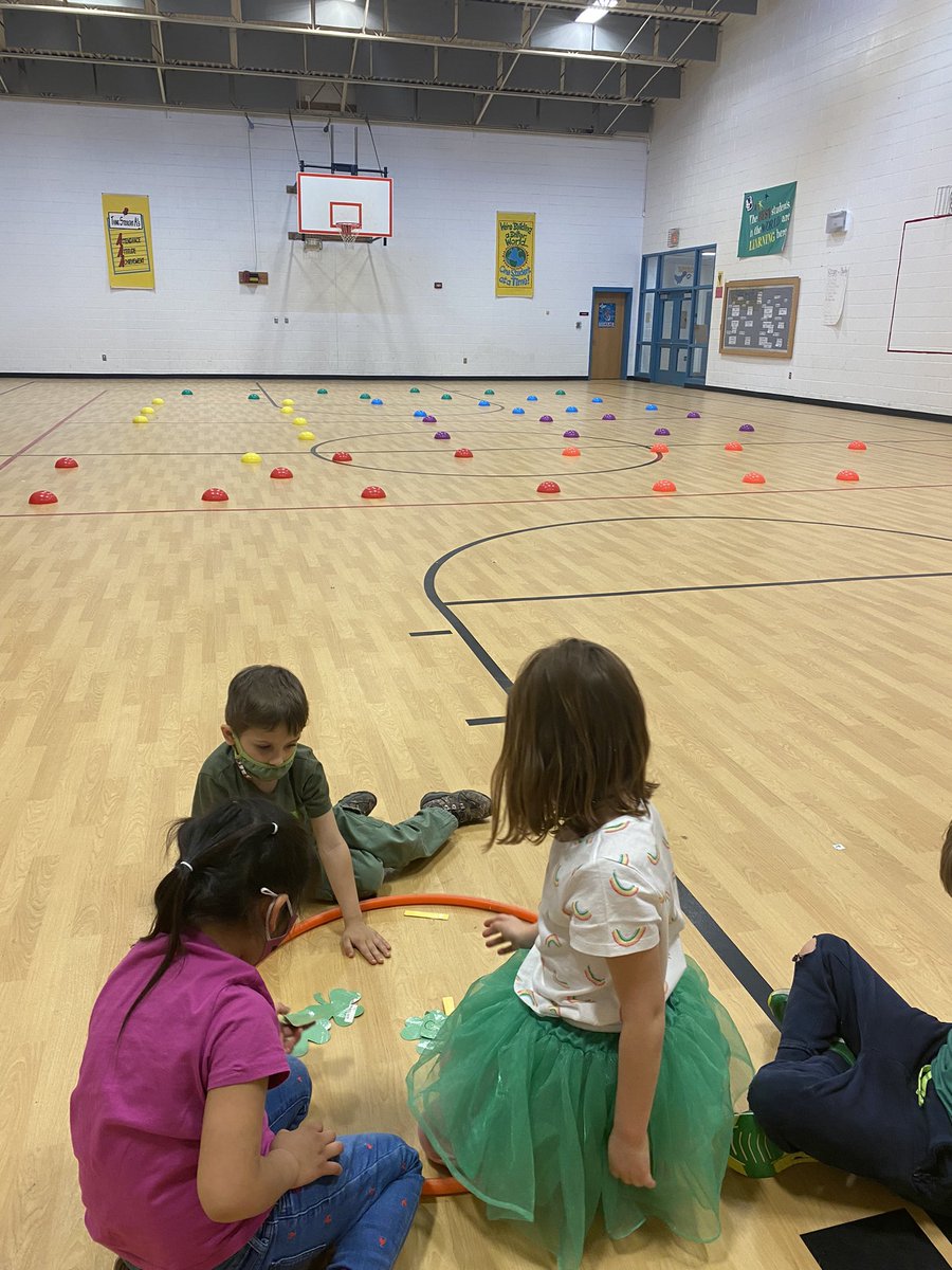 Crestview_PE's tweet photo. You can’t celebrate St Patrick’s Day in elementary school with a Leprechaun Treasure Hunt!! Thanks @ChildressJenna  for participating today! Our kinders worked hard showing off their math skills during class today! @Crestview_HCPS @HCPS_HPE #crosscurriculum #PEpower https://t.co/LBab4SIjlP