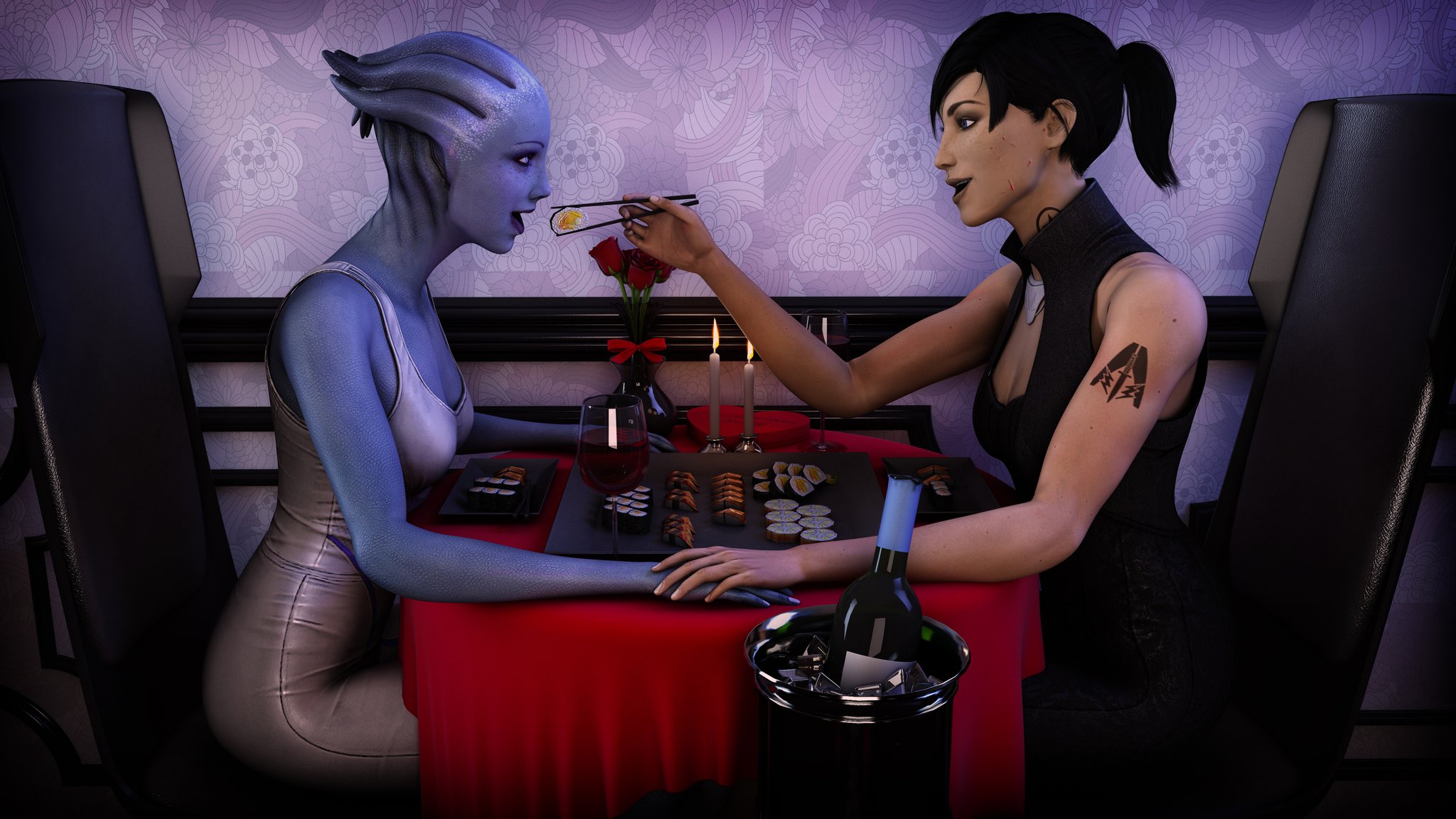 Futa workplace. Шепард Азари. Mass Effect Femshep and Liara. Шепард и Лиара. Mass Effect Азари.