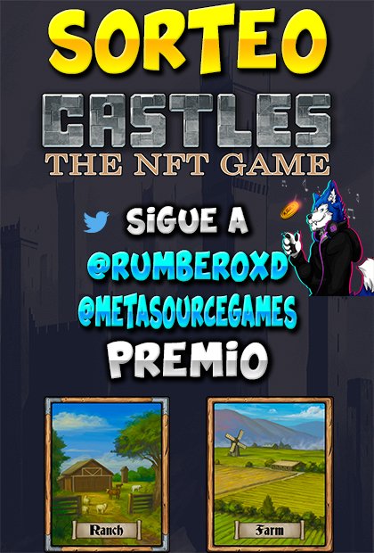 SmartMoneyReal's tweet image. 🗣Sorteo 6 Lands:

Para participar:
1️⃣ Corazón rojo + RT 
2️⃣ Follow  @MetasourceGames y @RumberoxDNFT
3️⃣  Etiqueda 2 Amigos +  Discord bit.ly/3nP4Ku5
4️⃣  Like+Comentario al Video --&amp;gt; 
bit.ly/37GQ6Qv

#MetasourceGames #PlayToEarn #Giveaway