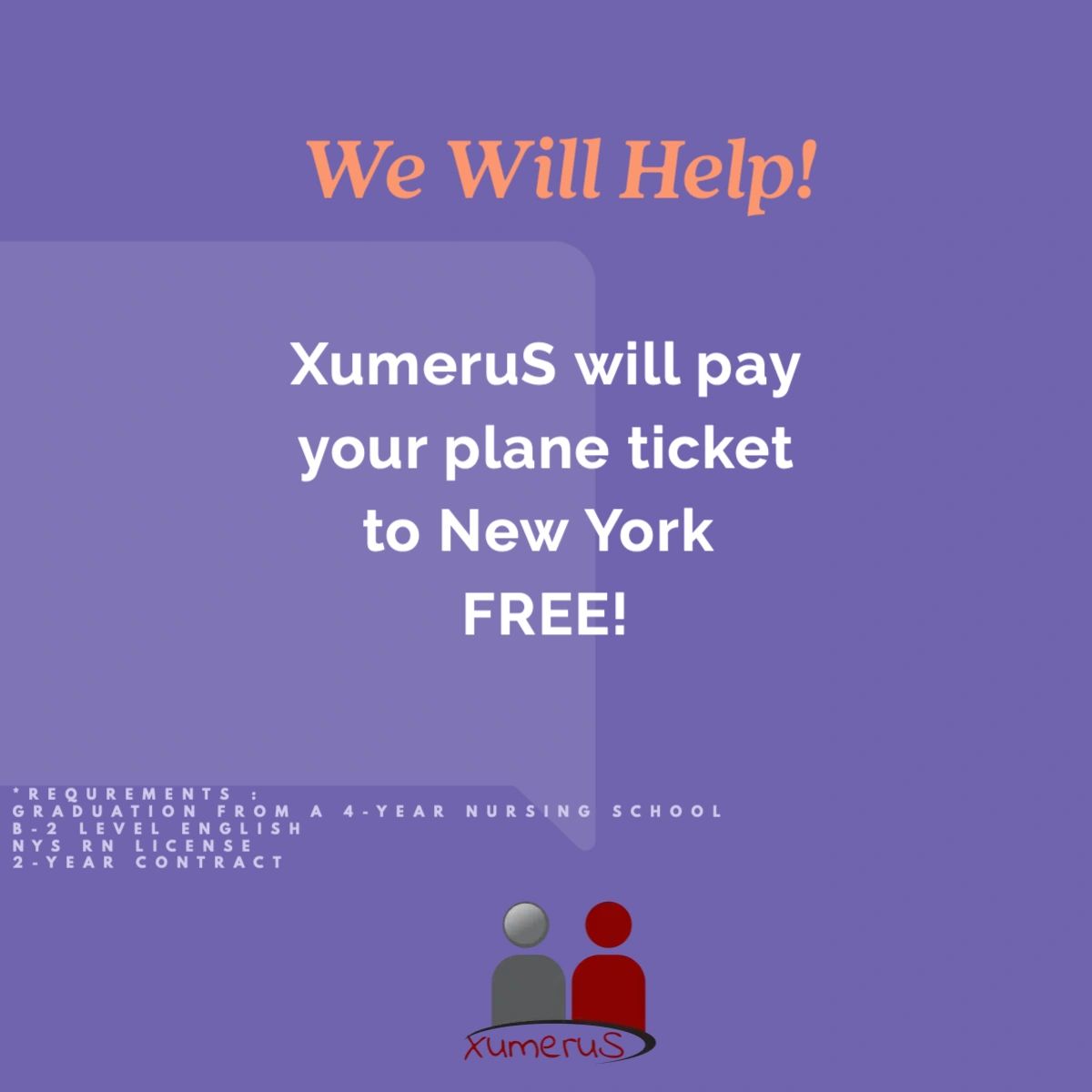 Your plane ticket is on us!

#xumerusnursing #internationalnurses #nysedapplication #freehelp#freeplaneticket