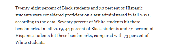 PerryStein's tweet photo. The latest early literacy data in D.C. shows that White students started the academic year about where they were pre-pandemic. But Black and Hispanic students, however, were still far behind

https://t.co/UDVEbhbVT7 https://t.co/FKqg4XxLi5