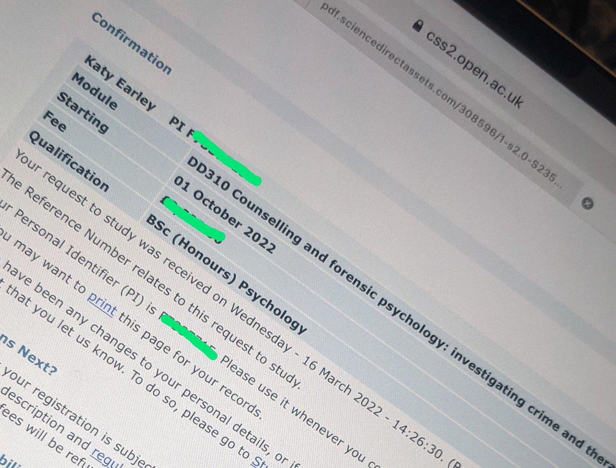 rly_katy's tweet photo. Signed up for next year's module yesterday. 4 years (nearly) down, 2 to go! #DD310 #openuniversity https://t.co/nytVKJU8Z1