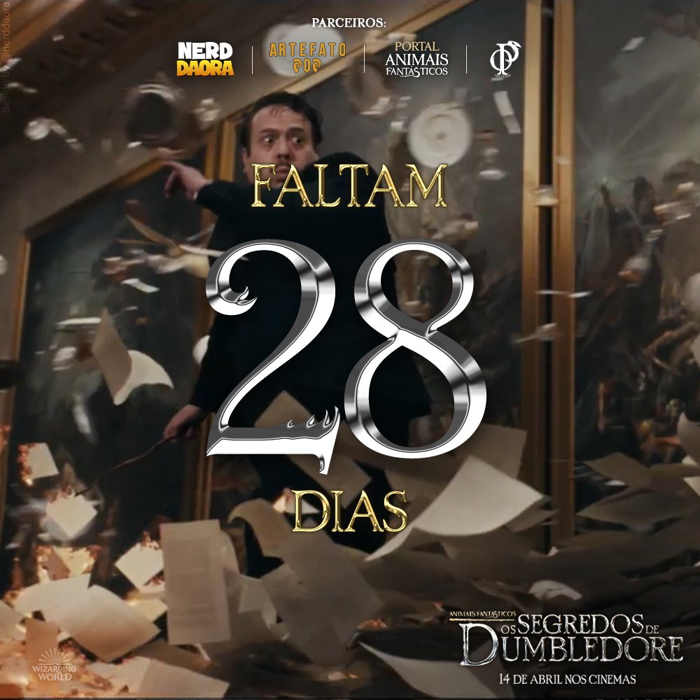 Faltam 28 dias para Animais Fantásticos: Os Segredos de Dumbledore
#FantasticBeasts #SecretsOfDumbledore #OsSegredosdeDumbledore