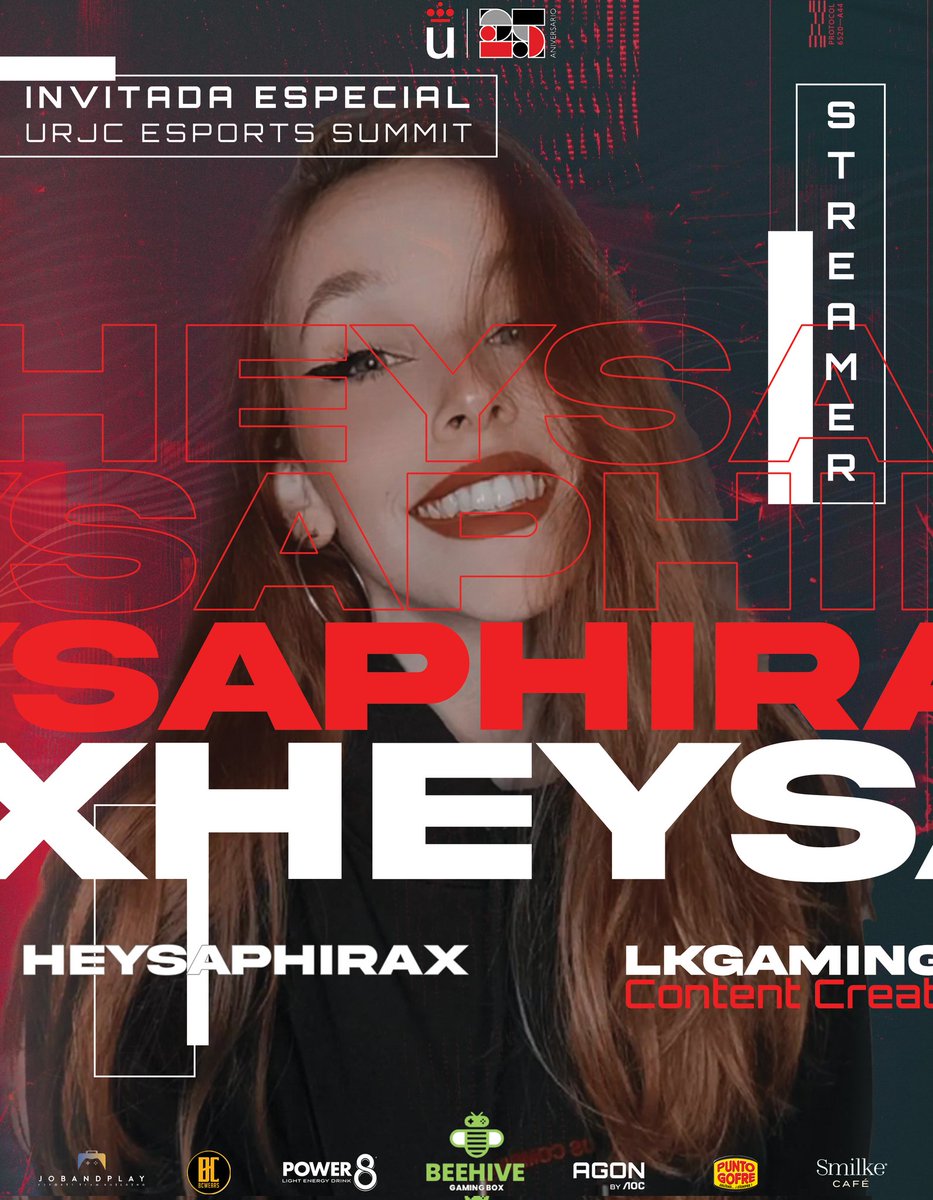 Nuestra primera invitada especial del URJC Esports Summit es <a href="/HeySaphirax/">Saphi 🌸</a> 👀👀!!

Streamer de LoL de de <a href="/LKGamingClub/">LK Gaming</a> y amante de la pizza con piña (desgraciadamente)