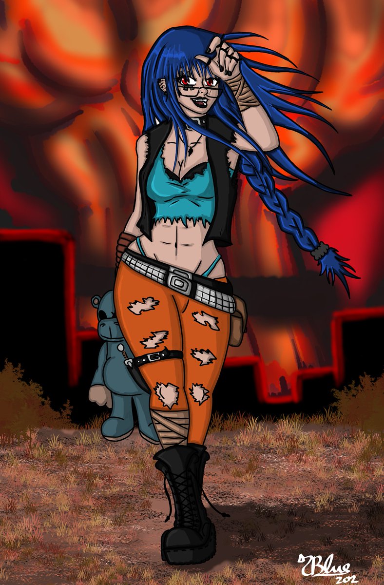 Bluebiarae's tweet photo. After watching arcane i needed to make someone have some jinx energy https://t.co/ouFE8r5t5r