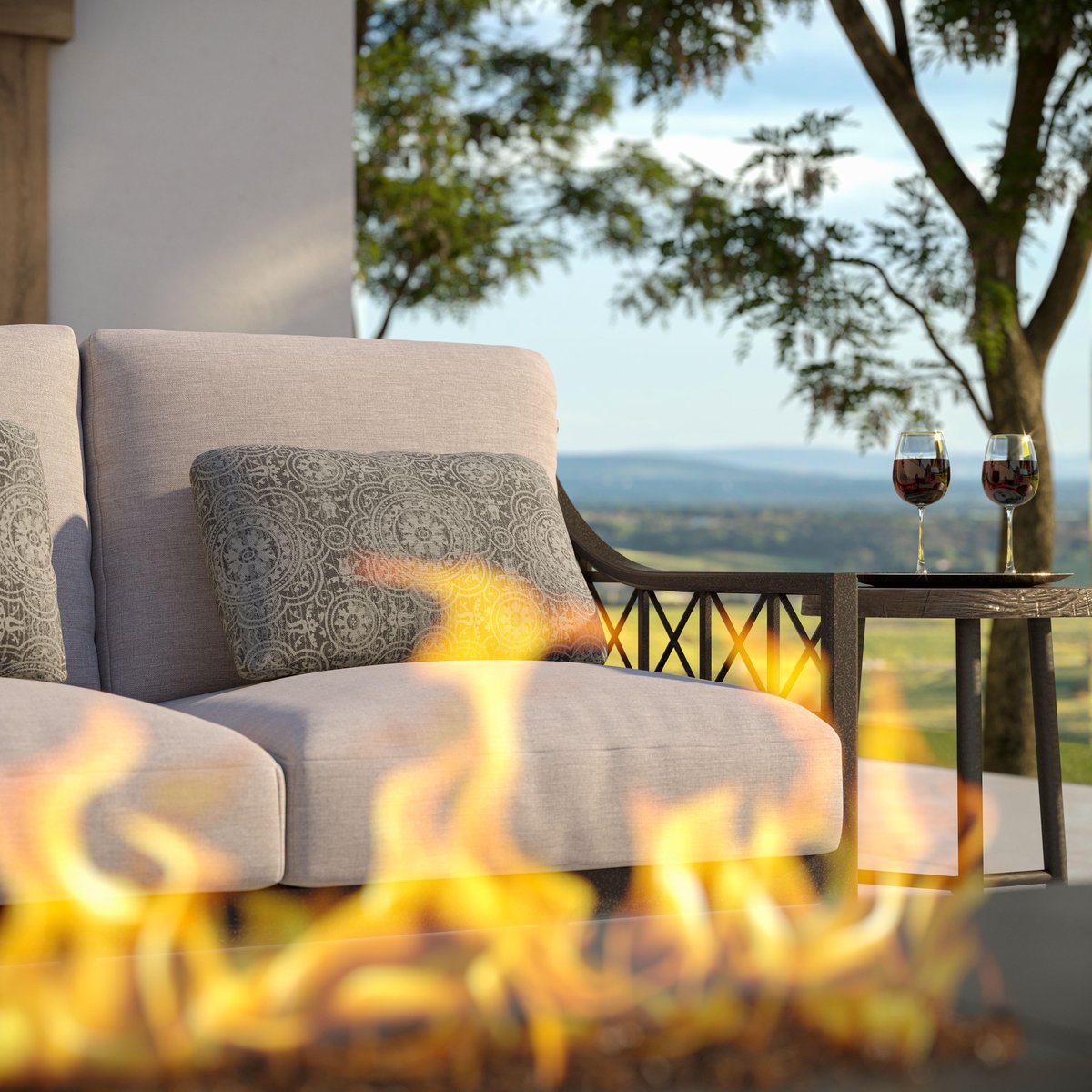 The handcrafted Saxton Cushion Lounge Sofa perfectly merges bold design and refined elegance, creating a flawless outdoor space.

Discover more: bit.ly/3fUd9IN