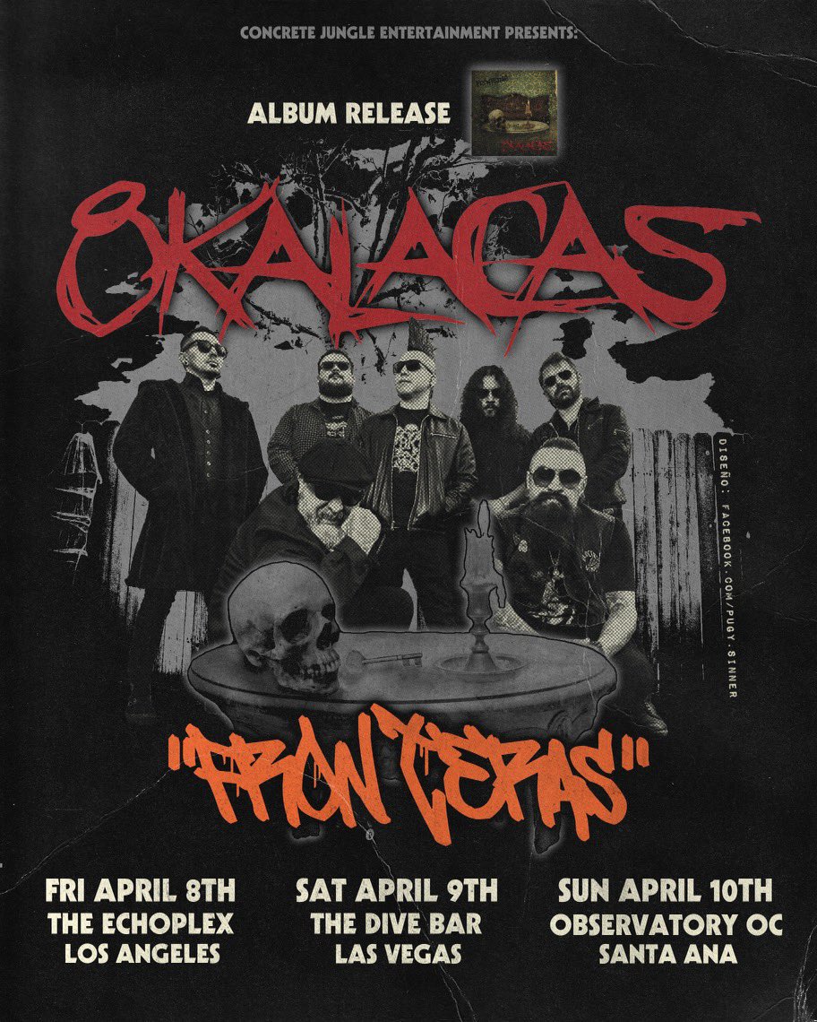 Flyers are out!
Come catch 8 Kalacas at one of our 3 Album Release Shows! 
Los Angeles, Las Vegas, Orange County! 
We're coming for you!
#8Kalacas #Fronteras