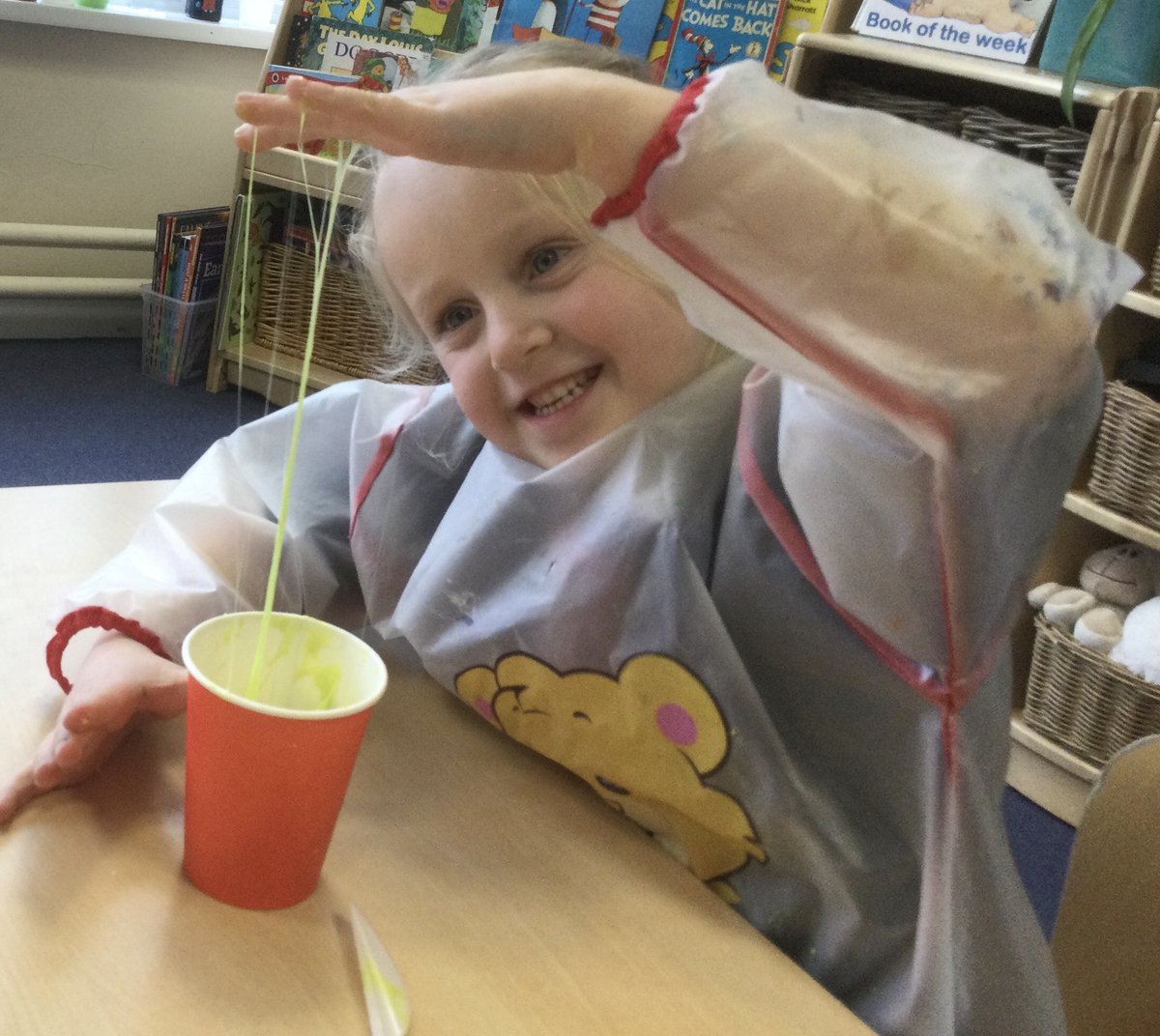 Year2SL's tweet photo. 1SL have been testing the 'stretch-ification' of our slime recipe for Science week @nsprimary @ScienceWeekUK https://t.co/DXETz1N3Dc