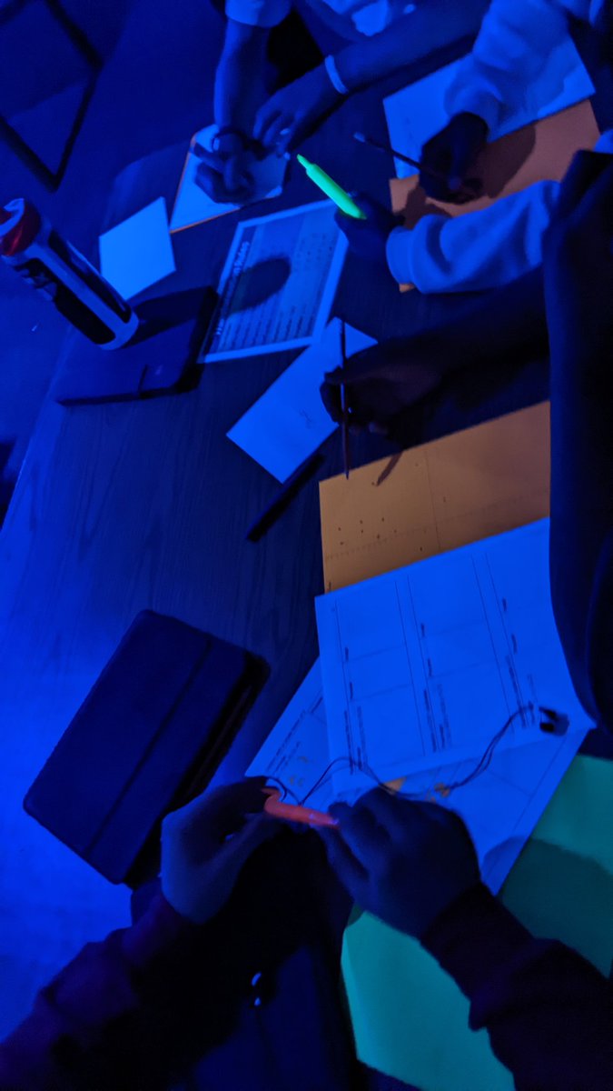 MrUllrich's tweet image. Day #1 of the #GlowMath project has students using highlighter, black-lights, geometric transformations, and their brainpower to make glowing stained glass windows!  Can&apos;t wait to see the final product tomorrow! @DmsHawks1 #DMSProud