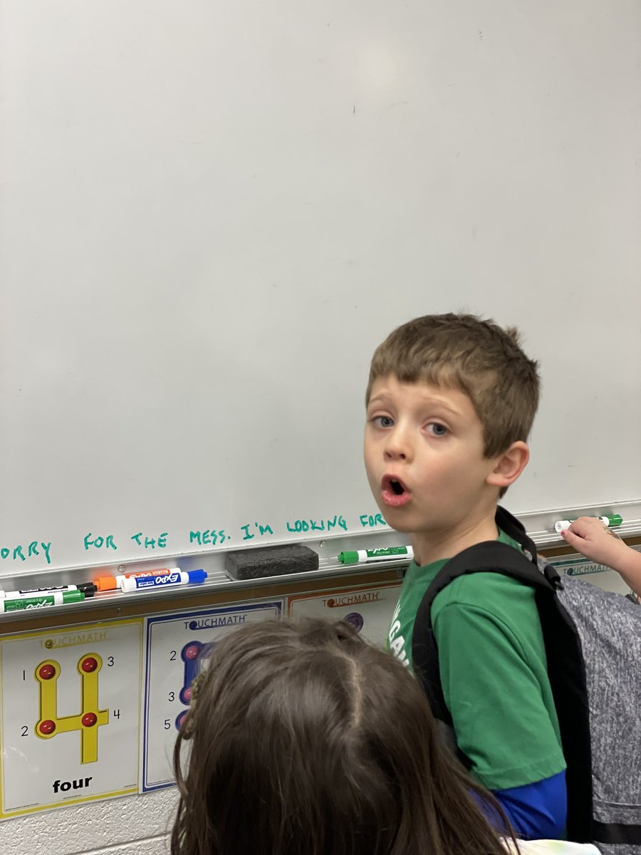 marnellandrea29's tweet photo. The morning started with a classroom that was trashed by our friend Lucky the Leprechaun.  He did leave us a little message on the board apologizing for the mess. @VV_Voyagers #fabulousfirsties #luckytheleprechaun #theirfaces #priceless https://t.co/k4ROzLa6l3