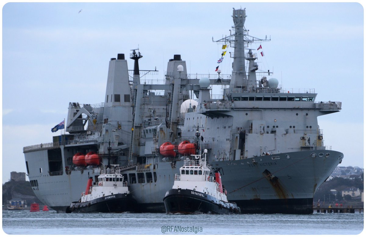 WarshipCam's tweet photo. RFA Fort Victoria (A387) Fort-class auxiliary oiler replenishment ship coming into Plymouth, England - March 17, 2022 #rfafortvictoria #a387

* photo courtesy of @RfaNostalgia https://t.co/tU2xwD5Vam