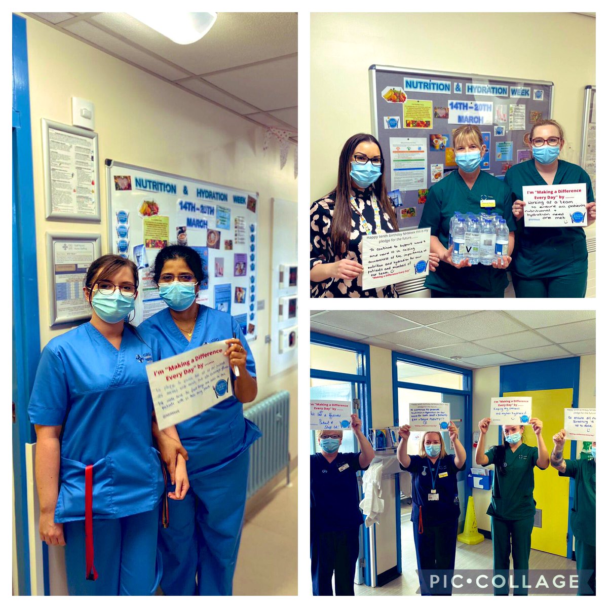 ♥️🌈 Student nurses, RNs, medical staff, dieticians &amp; other MDT at WGH sharing their ideas and commitment to ensuring patients Nutrition &amp; Hydration requirements are met!
Staff have reflected on their own well-being &amp; pledges have been made ♥️🌈<a href="/NHWeek/">N&H Week</a> 
<a href="/HywelDdaHB/">Hywel Dda UHB</a> <a href="/sianyhopkins/">Sian Hopkins</a>