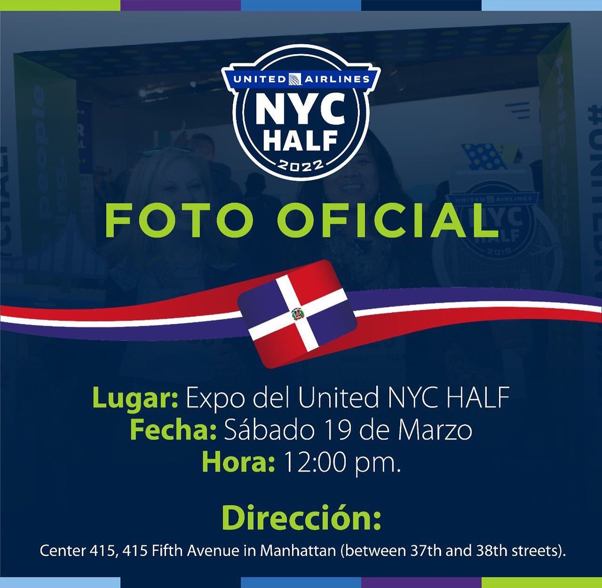 DomRunners's tweet image. Foto oficial de los corredores dominicanos que verán acción en el medio maratón United Airlines en Nueva York.

Lugar: 415 5th Ave NYC entre 37 St &amp;amp; 38 St 
Fecha: Sábado 19 Marzo 
Hora: 12:00 pm 

@SDCMarathonTour @miderec_rd @luisabinader @bolivarvalera @nyrr @ConsulDom_NY