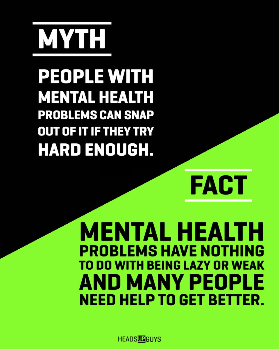 HeadsUpGuys's tweet photo. There are many misconceptions about depression that make it difficult for men to talk to others and take charge of their health. We're working to break down these myths and support men in their depression recovery.

https://t.co/J2BdCCnzWk https://t.co/MrJYknY0xs