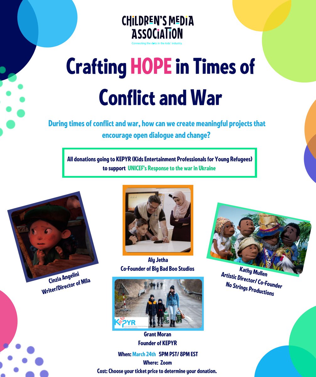 Join us Thursday, March 24th for a virtual discussion on Crafting Hope in Times of War and Conflict for children and families. Members and non-members welcome to this free event with donations that help Keypr support #Unicef in the #Ukraine.
bit.ly/cmaHOPE
#cmaHOPE