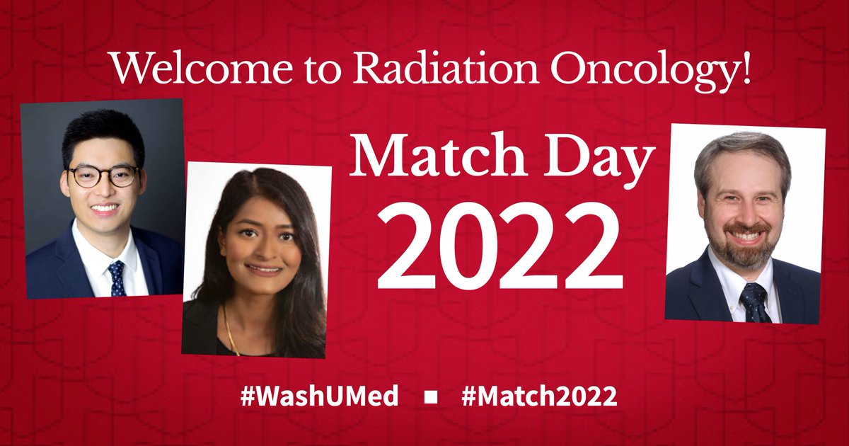 WashUMedRadOnc's tweet image. We are thrilled to have matched today with these amazing future #RadOncs! 🎉

Kevin Chen, Silpa Raju &amp;amp; Valdislav Sviderskiy - you knocked our socks off &amp;amp; we look forward to welcoming you to our team @SitemanCenter &amp;amp; #WashUMed! 🙌

#Match2022 @KevinChenRT @SilpaCRaju