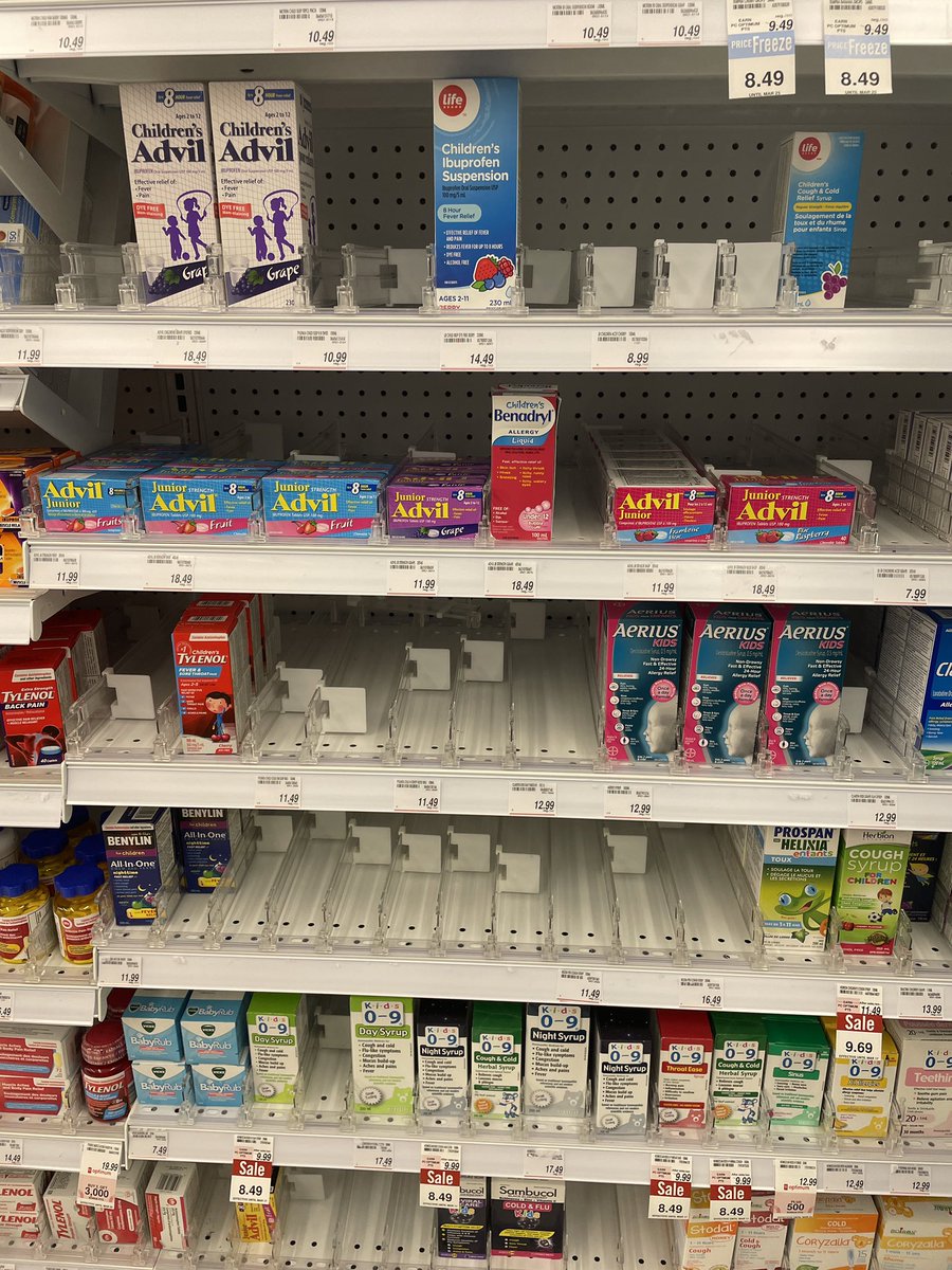 klinger_miranda's tweet photo. 15 years of being a parent and NEVER have I had to visit four different pharmacies to find children’s cough medicine before.  Pandemic over, eh @PremierScottMoe?  Is this what “living with Covid” means?! https://t.co/9s8ctM38Rq