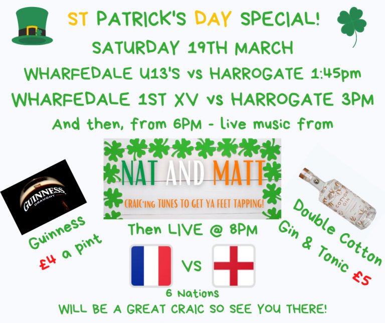 This Saturday! Not to be missed…
#WRUFC #OneTeam #NAT2N #6nations2022 
#StPatricksDay