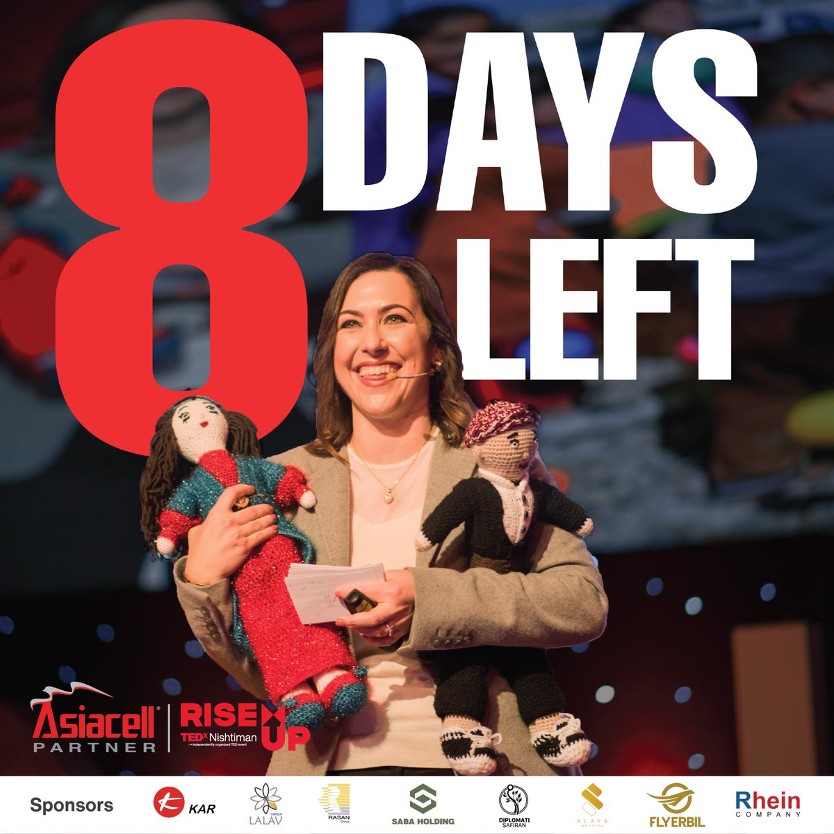 TEDxNishtiman's tweet photo. ‼️8 days left until we RISE UP‼️

Be prepared to hear some of the greatest ideas of this generation on Technology🤖, climate change🌦️, agriculture🚜, social media📱 and many more!!!

#TEDxNishtiman #TEDx #RiseUp #Erbil https://t.co/o5cqz8ZZYp
