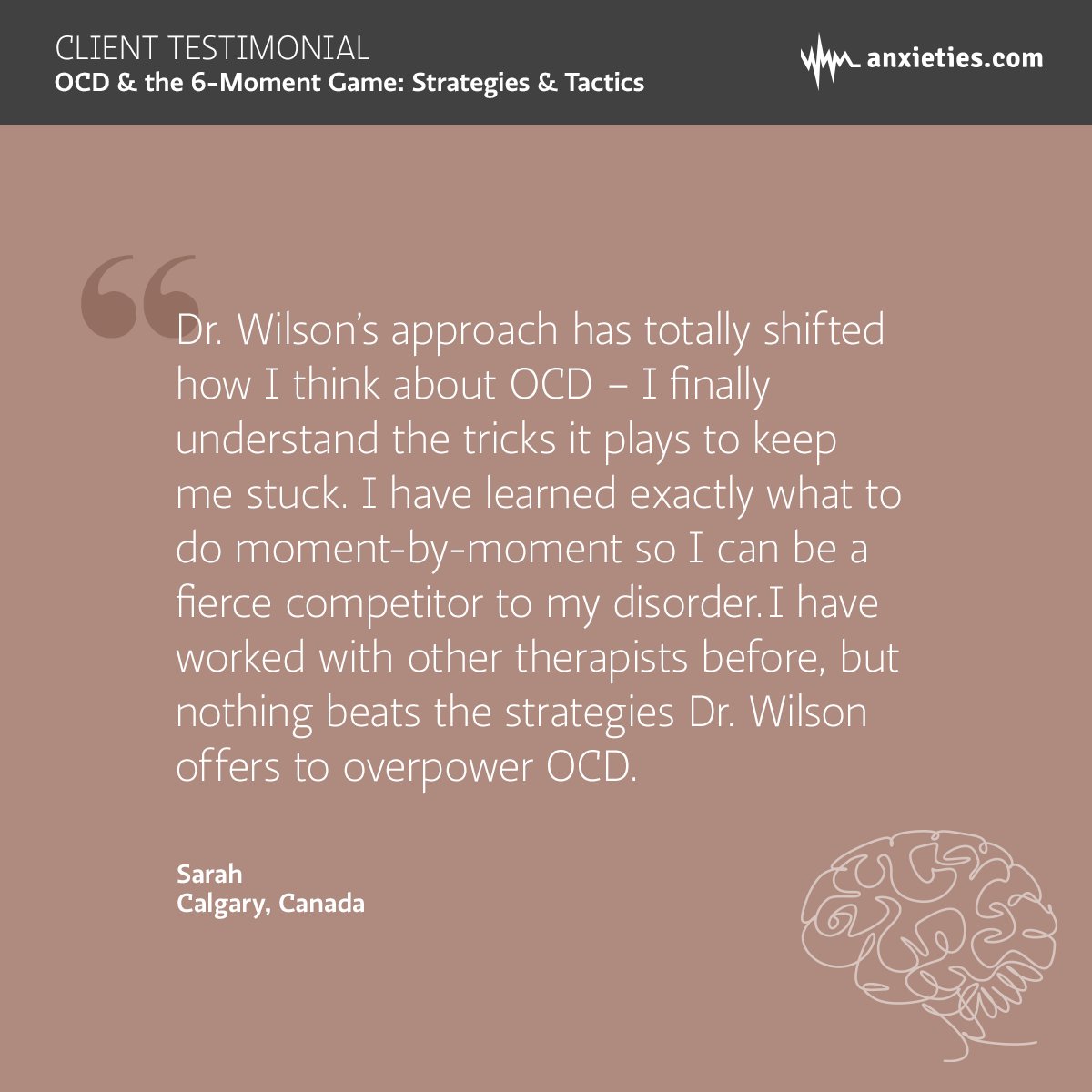 Sarah from Calgary, Alberta, Canada sent in this review of my latest online course, OCD &amp; the 6-Moment Game.

For more information about the course, visit anxieties.com/ocd-and-the-6-…