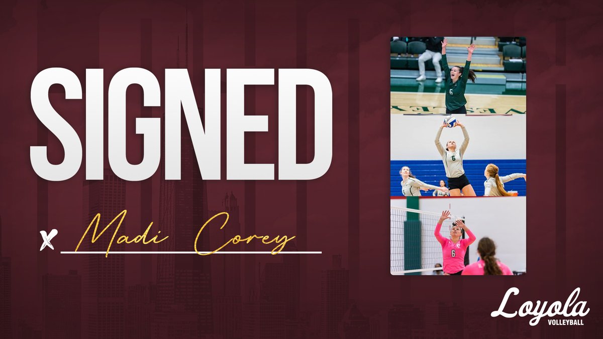 RamblersWVB's tweet photo. We are thrilled to welcome @madicoreyy to the #Loyola volleyball family! 🐺🏐

🗞️➡️ https://t.co/0xEIJQF3UN

#OnwardLU https://t.co/1gYeytczGM