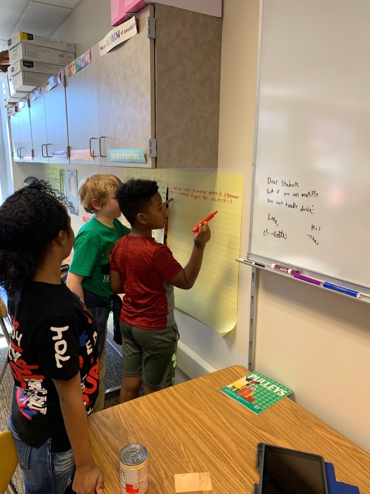 Durand_Eastman's tweet photo. Learning about simple machines in STEM with Mrs. Van Eps!  Writing about our understandings is mandatory, it’s not just play!  #DE https://t.co/XBsMtnX8E5