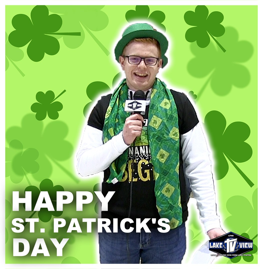 lakeviewtv's tweet photo. HAPPY ST. PATRICK'S DAY! What's got @BradenSDiehl dressed a little more leprechaun than usual? Stay tuned for tomorrow's feature! #LakeViewTV https://t.co/xF94M8HGHK