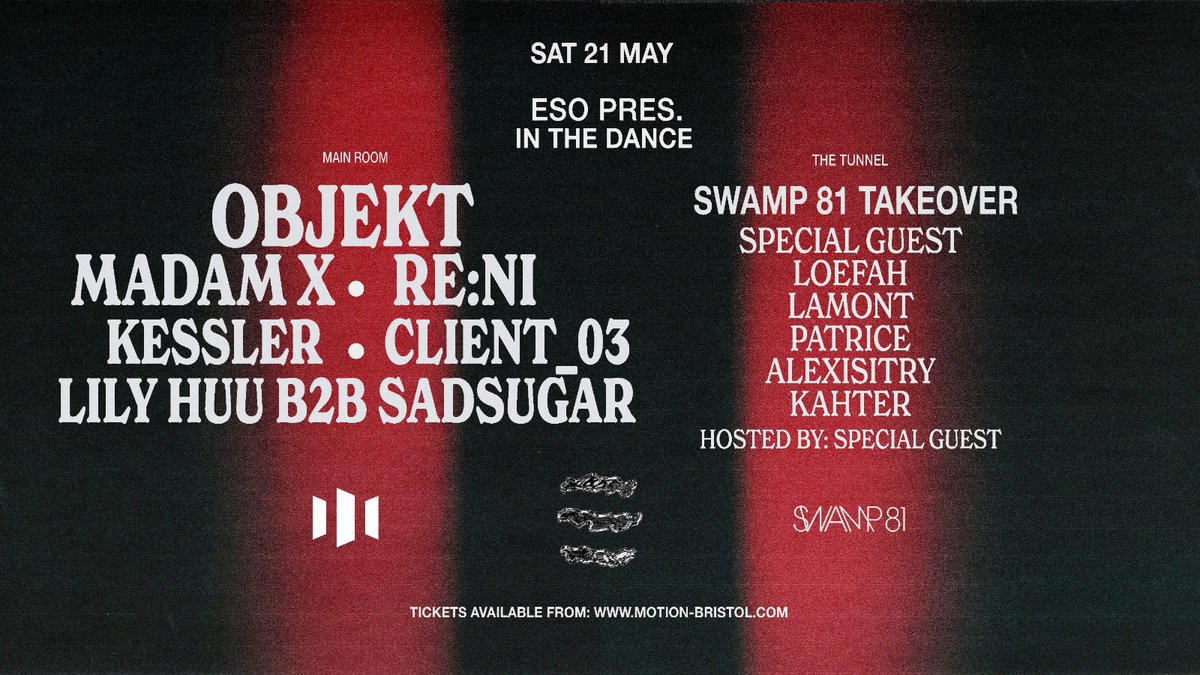 ESO (@eso__uk) on Twitter photo ESO Pres. In The Dance
On May 21st we will be hosting a full showcase of ESO & our influences. We welcome you to join us at <a href="/MotionBristol/">Motion Bristol</a> for what's going to be one of the biggest dances of the year!
Tickets: motion-bristol.com/event/eso-pres… ESO Pres. In The Dance
On May 21st we will be hosting a full showcase of ESO & our influences. We welcome you to join us at <a href="/MotionBristol/">Motion Bristol</a> for what's going to be one of the biggest dances of the year!
Tickets: motion-bristol.com/event/eso-pres…