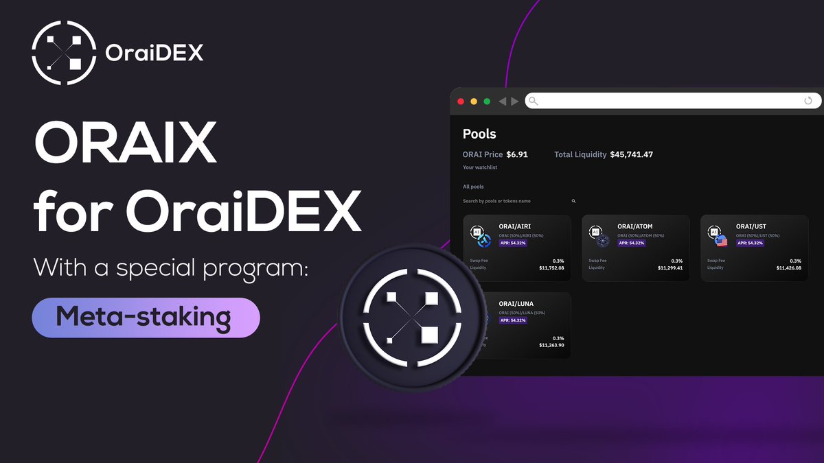 MoonshotDeFi's tweet photo. Oraichain arrives with a dex and the $ORAIX token !! https://t.co/O2uLqgmmdA