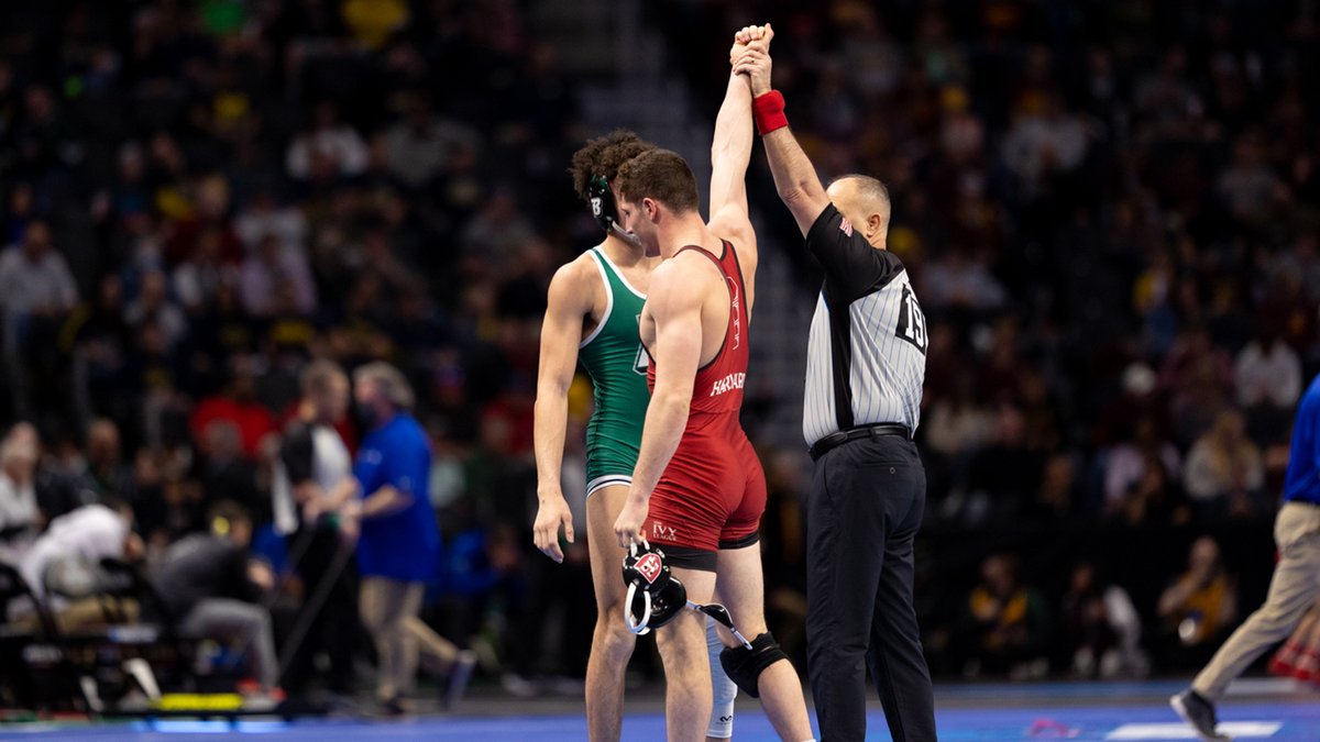HarvardWrestlin's tweet photo. 📸 from the first session of the 2022 #NCAAWrestling Championships as Philip Conigliaro wins his opening match!

#GoCrimson #OneCrimson 

Photos by Larry Slater https://t.co/t8B7LjqFZ5